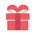 red icon of a present
